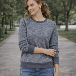 Everlane SZ S The Crew Pullover Marled Gray Sweatshirt Unisex